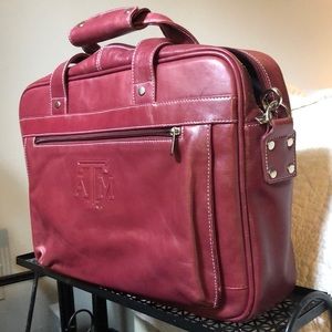 Maroon Leather TAMU Shoulder Bag